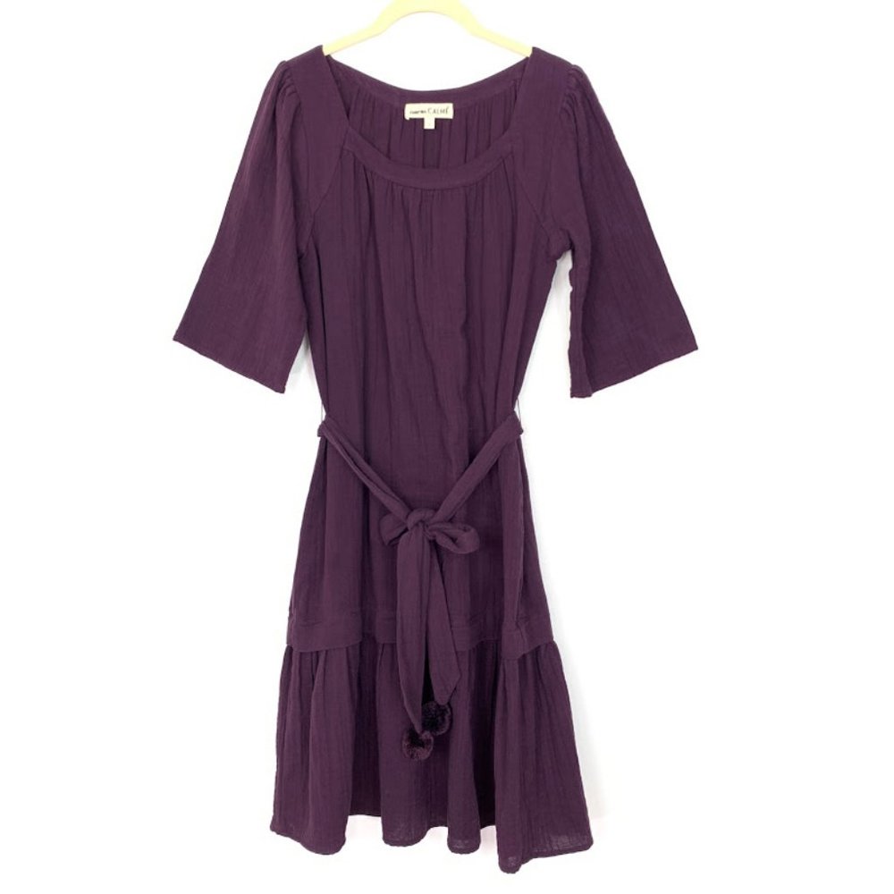 Johnny Was Calme Double Gauze Belted Tiered Dress